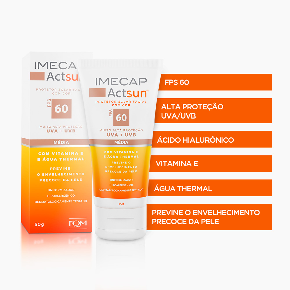 IMECAP ACTSUN PROTETOR SOLAR EM CREME M&Eacute;DIO