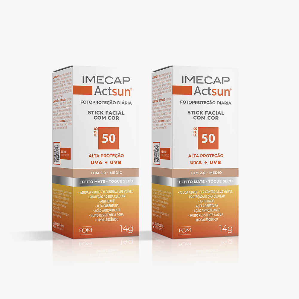 KIT IMECAP ACTSUN BAST&Atilde;O COM COR 2 UNIDADES M&Eacute;DIO