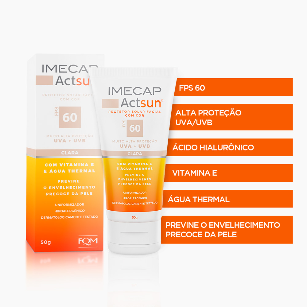 IMECAP ACTSUN PROTETOR SOLAR EM CREME CLARO