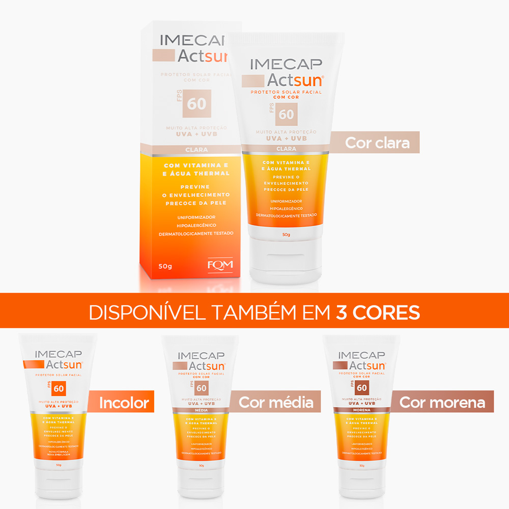 IMECAP ACTSUN PROTETOR SOLAR EM CREME CLARO