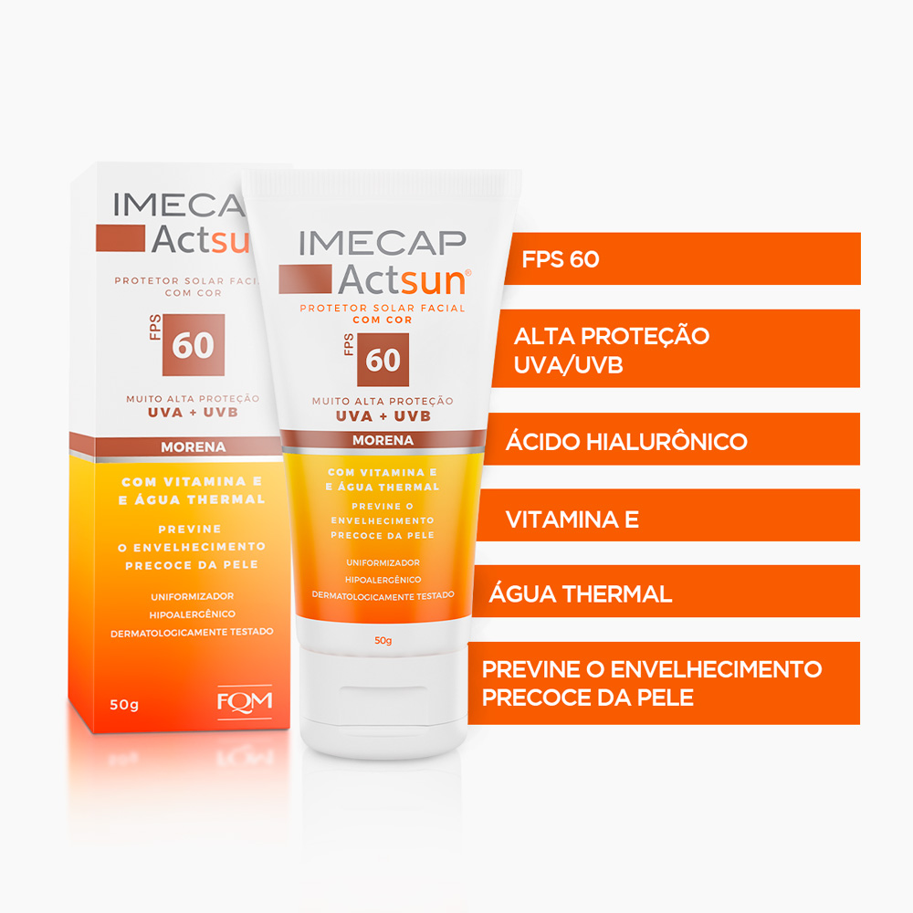 IMECAP ACTSUN PROTETOR SOLAR EM CREME MORENA