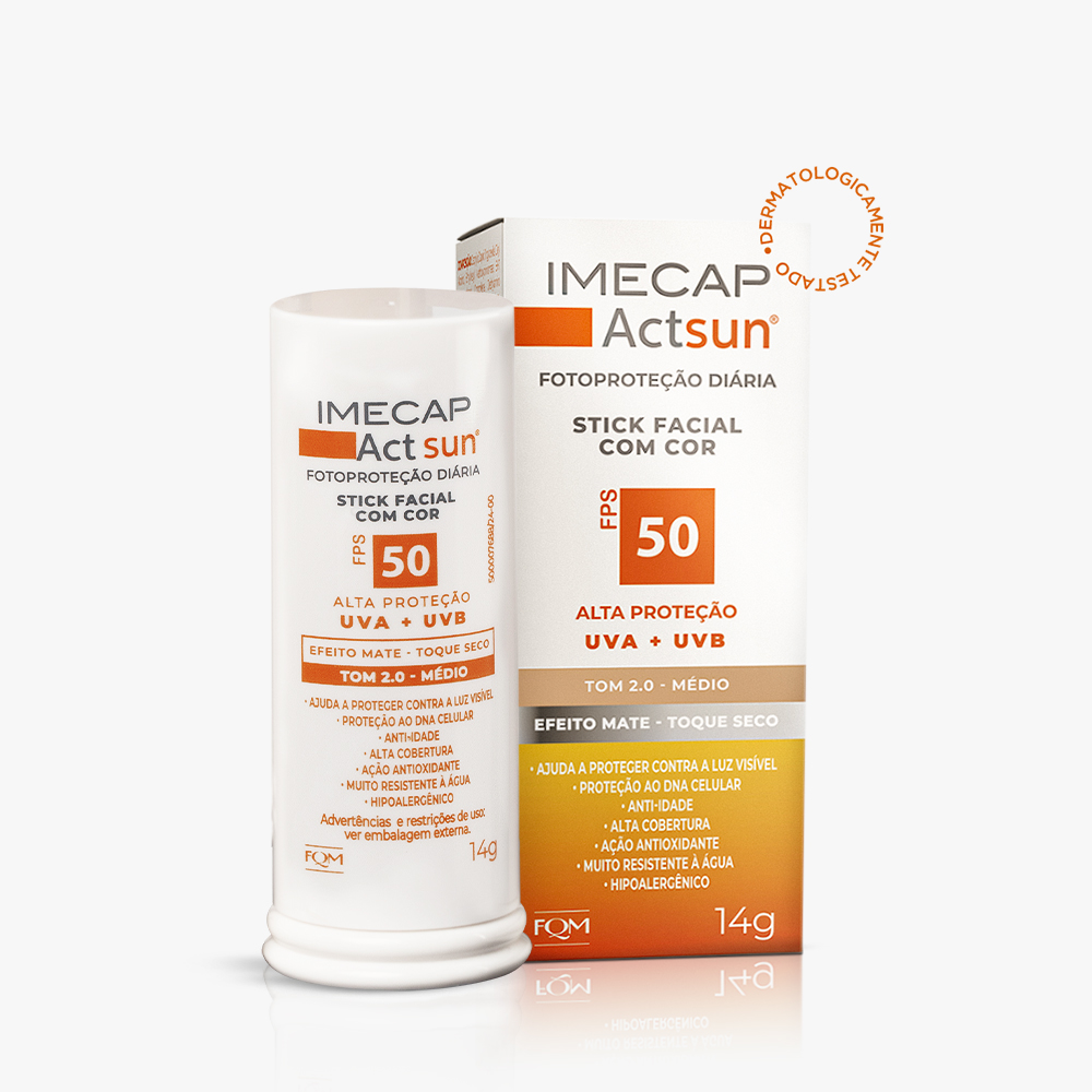 KIT IMECAP ACTSUN BAST&Atilde;O COM COR 3 UNIDADES M&Eacute;DIO