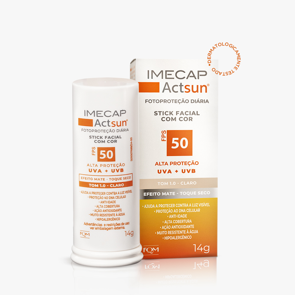 KIT IMECAP ACTSUN BAST&Atilde;O COM COR 2 UNIDADES CLARO