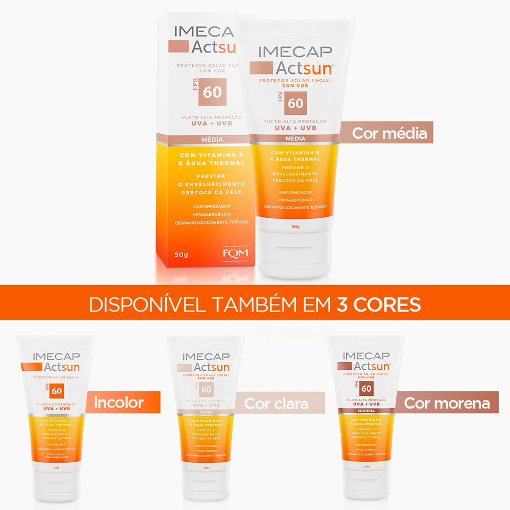 IMECAP ACTSUN PROTETOR SOLAR EM CREME M&Eacute;DIO
